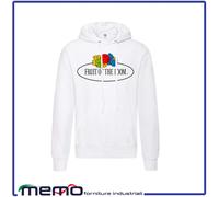 felpa uomo donna cappuccio fruit of the loom in cotone con stampa logo grande da