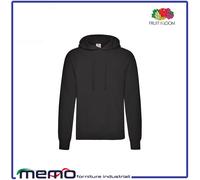 felpa uomo donna nera bianca con cappuccio fruit of the loom viola tuta cotone