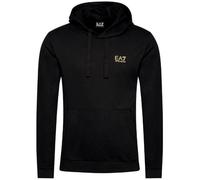 Felpa Uomo EA7 Emporio Armani Cappuccio Cotone Garzato 8NPM04 0208 Nero Oro