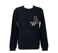 Emporio Armani Felpa da Uomo in Pile Corduroy Maglia di Tuta, Blu Marino, M