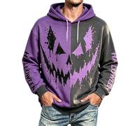 Felpa Uomo Halloween Con Cappuccio Pullover Caldo Felpato Moda Autunno Chic | Felpa Calda Foderata In Soffice Micropile Che Offre Un Isolamento Termico Eccezionale Contro Il Vento E Le Basse Temperature