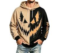 Felpa Uomo Halloween Con Cappuccio Pullover Caldo Felpato Moda Autunno Chic | Felpa Calda Foderata In Soffice Micropile Che Offre Un Isolamento Termico Eccezionale Contro Il Vento E Le Basse Temperature