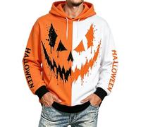 Felpa Uomo Halloween Con Cappuccio Pullover Caldo Felpato Moda Autunno Chic | Felpa Calda Foderata In Soffice Micropile Che Offre Un Isolamento Termico Eccezionale Contro Il Vento E Le Basse Temperature