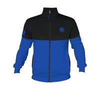 Inter, Blusa Homewear in Felpa Garzata, Abbigliamento da Casa, Nero e Blu con Logo dell'Inter, in Cotone, Full Zip, Taglia L
