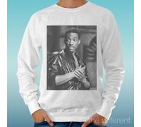 FELPA UOMO LEGGERA SWEATER BIANCO " EDDIE MURPHY VINTAGE " ROAD TO HAPPINESS