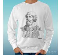 FELPA UOMO LEGGERA SWEATER BIANCO " IL TRIANGOLO NO PITAGORA " ROAD TO HAPPINESS