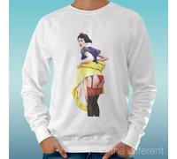 FELPA UOMO LEGGERA SWEATER BIANCO " SEXY BIANCANEVE " ROAD TO HAPPINESS