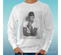 FELPA UOMO LEGGERA SWEATER BIANCO " SEXY DADIV BECKHAM " ROAD TO HAPPINESS