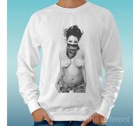 FELPA UOMO LEGGERA SWEATER BIANCO " SEXY GIRL BAND SEXY " ROAD TO HAPPINESS