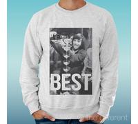 FELPA UOMO LEGGERA SWEATER GRIGIO CHIARO GREY" BEST CHAMPAGNE "ROAD TO HAPPINESS