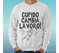 FELPA UOMO LEGGERA SWEATER GRIGIO CHIARO GREY" CUPIDO CAMBIA LAVORO "