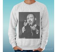 FELPA UOMO LEGGERA SWEATER GRIGIO CHIARO GREY "MARTIN LUTHER KING "