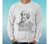 FELPA UOMO LEGGERA SWEATER GRIGIO CHIARO GREY " PITAGORA IL TRIANGOLO NO FUNNY "