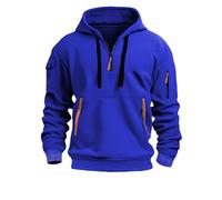 Felpa Uomo Maglioni e felpe da lavoro da con cappuccio e coulisse, cerniera corta e tasche con cerniera, a maniche lunghe, vestibilità comoda, casual, sportiva, calda, per autunno e inverno