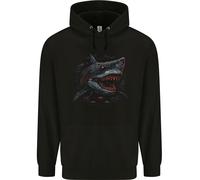 Felpa Uomo Megalodon Preistorico Squalo Bianco Dinosauro