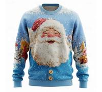 Felpa Uomo Natale - Felpa senza cappuccio pesante girocollo a maniche lunghe casual da strada in morbido tessuto misto per una vestibilità comoda e un facile movimento da indossare tutto il giorno