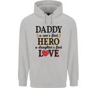 Felpa Uomo Per Il Giorno Del Padre Amore Della Figlia E Del Figlio Eroe Papà