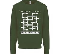 Felpa Uomo Professionale Risolutore Di Problemi Crossword Nerd