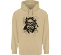 Felpa Uomo Tattoo Gotico Demone Tre Teschi