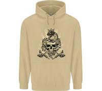 Felpa Uomo Tattoo Skull Snake Tattooist Biker Gothic