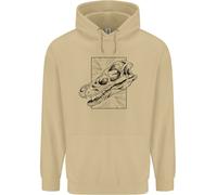 Felpa Uomo Velociraptor Skull Dinosaurs Palaeontology