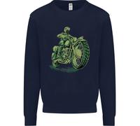 Felpa Verde Biker Cafe Racer Moto Bambini Ragazzi Ragazze
