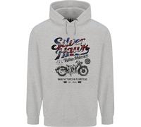 Felpa Vintage Da Moto Silver Hawk Con Bandiera Union Jack Uomo