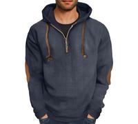 Felpa vintage da uomo a mezza zip da uomo in velluto a coste patch felpa con cappuccio felpe in pile pullover felpe sportive con scollo a V felpa con cappuccio moda maglione a maniche lunghe casual