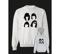 Felpa volti band rock grigia con e senza cappuccio punk rock ramone joey dee dee