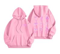 Felpa Zip Donna Elegante Grafica Pullover Felpa Pullover Loungewear da Donna Giacche Carine Modello Baggy Soft Pantacollant Pelle Felpati Maglione Curvy a Tinta Unita per Autunno e Inverno