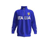 Felpa Zip Italia bambino blu royal azzurra 70% cotone 30% poliestere