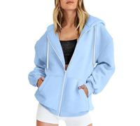 Felpe a maniche lunghe da donna Giacche casual con cappuccio con tasche Oversize Zip Up Felpe con cappuccio Giacca autunnale da donna Felpa con tasca oversize Abbigliamento casual Giacca da pista con