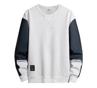 Felpe alla moda larghe da uomo leggere e larghe felpe con cappuccio autunnali alla moda girocollo casual maglioni sportivi grafica sottile college allenamento universitario felpe anime vintage, bianco