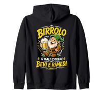 Felpe Birra Birrolo Nano A Mali Estremi Bevi E Rimedi Felpa con Cappuccio