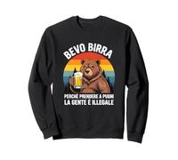 Felpe Birra Divertenti - Scritte Alcol - Orso Bevo Birra Felpa