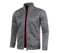 Felpe, cardigan e giacche da uomo di alta qualità, senza cappuccio, tinta unita, baseball, pile, cerniera intera, extra confortevole, casual elegante, Grigio scuro, XL