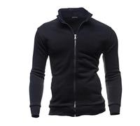 Felpe, cardigan e giacche da uomo di alta qualità, senza cappuccio, tinta unita, baseball, pile, cerniera intera, extra confortevole, casual elegante, Z2-nero1, L