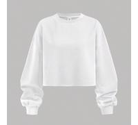 Felpe casual a tinta unita con collo rotondo e maniche lunghe per ragazze adolescenti, maglioni corti, top con maniche lunghe, felpe corte, magliette con maniche lunghe e vita corta, abbigliamento aut