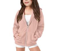 Felpe Con Cappuccio Autunnale Bambina Morbido Felpe a Maniche Lunghe Bambine E Ragazze Leggero Comoda Hoodie Con Tasche Inverno Elegante Sweatshirt Tinta Unita Ragazza Y2k Pullover Streetwear