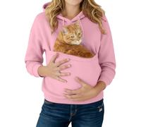 Felpe con cappuccio calde per le donne Uk Pet Pouch Pocket Felpa con cappuccio a maniche lunghe Big Solid Color Pullover Gatto Cucciolo Carino Pet Holder Felpa Casual Plain Oversize Felpa Inverno