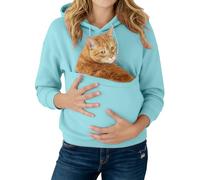 Felpe con cappuccio calde per le donne Uk Pet Pouch Pocket Felpa con cappuccio a maniche lunghe Big Solid Color Pullover Gatto Cucciolo Carino Pet Holder Felpa Casual Plain Oversize Felpa Inverno