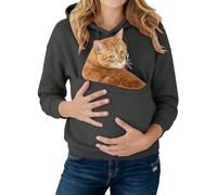 Felpe con cappuccio calde per le donne Uk Pet Pouch Pocket Felpa con cappuccio a maniche lunghe Big Solid Color Pullover Gatto Cucciolo Carino Pet Holder Felpa Casual Plain Oversize Felpa Inverno