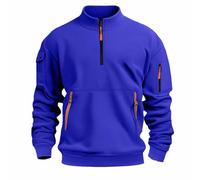 Felpe con cappuccio cargo da uomo con zip a quarto con grande tasca frontale con bandiera pullover con coulisse maglioni con cappuccio felpe a maniche lunghe pullover caldo invernale pullover tattico