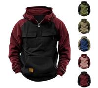 Felpe con cappuccio cargo da uomo Uk Pullover con zip 1/4 felpa tattica con cappuccio con zip felpe con cappuccio per allenamento palestra moda lavoro all'aperto felpe con cappuccio per uomo felpe con