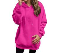 Felpe con cappuccio casual da donna Autunno Solido Backwoods Pullover Outfits Maglioni Comfort Moda Grafica personalizzata Y2K Plain Cute Workou Trendy Funny Womens 2025 Preppy Ladies, Rosa acceso, S