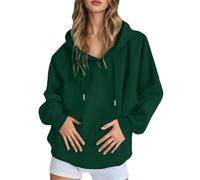 Felpe con cappuccio casual da donna Autunno Solido Backwoods Pullover Outfits Maglioni Comfort Moda Grafica personalizzata Y2K Plain Cute Workou Trendy Funny Womens 2025 Preppy Ladies, Verde, M