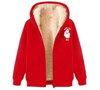 Felpe con cappuccio casual da donna Carino Zip Up Halloween Costume Anime con cappuccio Maglioni Zucca di Halloween Moda Grafica Sport Peloso Cappuccio Top Workou Country Ghost Witch Gothic, Rosso, XL