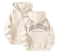 Felpe con cappuccio casual da donna Workou Zip Up Cool Pullover Outfits Y2K Sport Abiti larghi Autunno Personalizzato Essenziale Vestibilità ampia Anime Moda Donna 2025 Trendy Plain Womens Cute, Beige