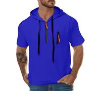 Felpe con cappuccio con cerniera a 1/4 da uomo, a maniche corte, coulisse in rete con cappuccio con tasche, felpe leggermente traspiranti pullover, felpe casual comode da jogging, felpe con cappuccio