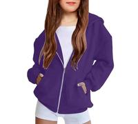 Felpe con cappuccio con cerniera per ragazze, a maniche lunghe, felpe oversize, in pile per bambini con cappuccio, giacca Y2K con tasche, abbigliamento casual, outfit autunno inverno 2025